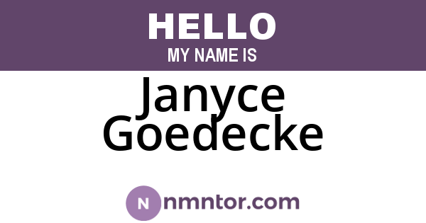 Janyce Goedecke