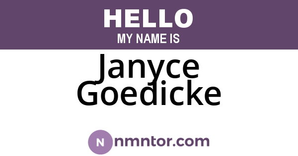 Janyce Goedicke