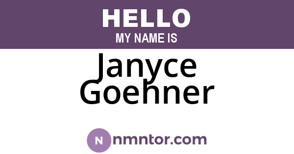 Janyce Goehner