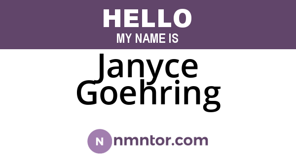 Janyce Goehring