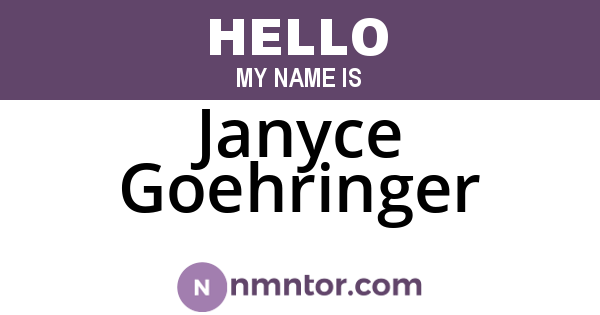 Janyce Goehringer