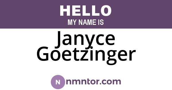 Janyce Goetzinger