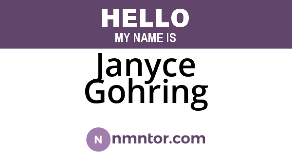 Janyce Gohring