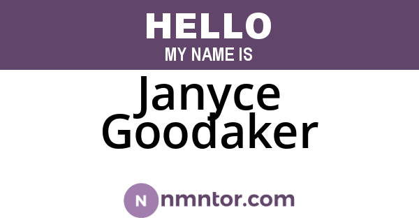 Janyce Goodaker