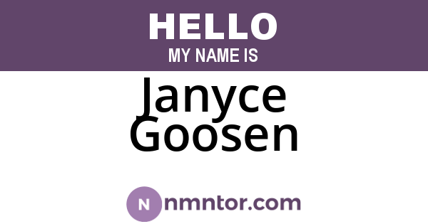 Janyce Goosen