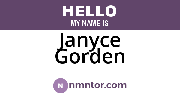Janyce Gorden