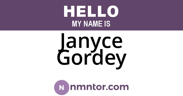 Janyce Gordey