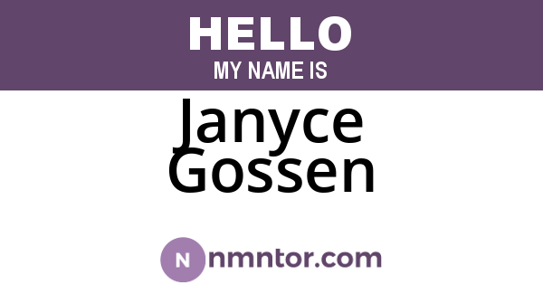 Janyce Gossen