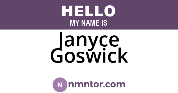 Janyce Goswick