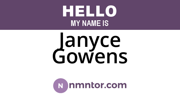 Janyce Gowens