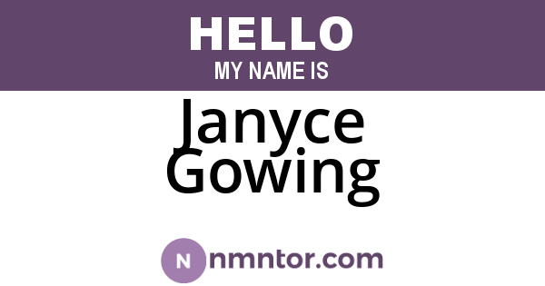Janyce Gowing