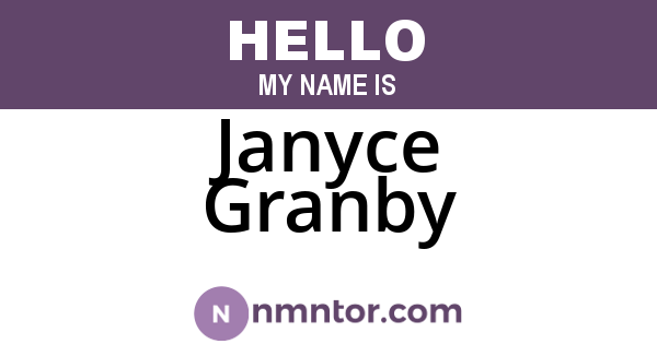 Janyce Granby