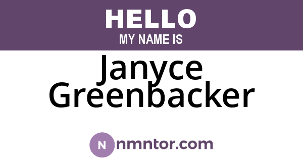 Janyce Greenbacker