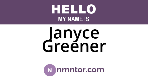 Janyce Greener