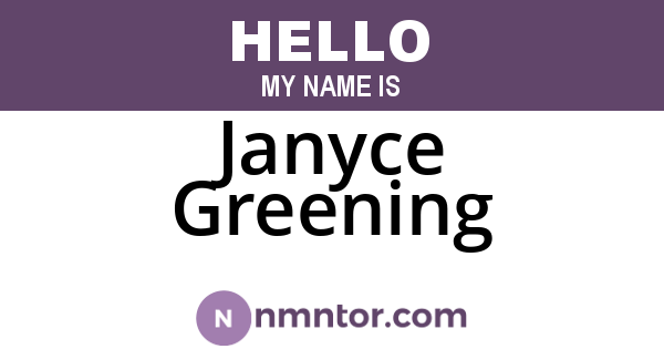 Janyce Greening
