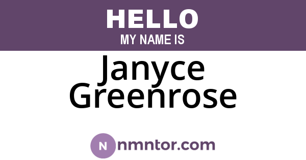 Janyce Greenrose