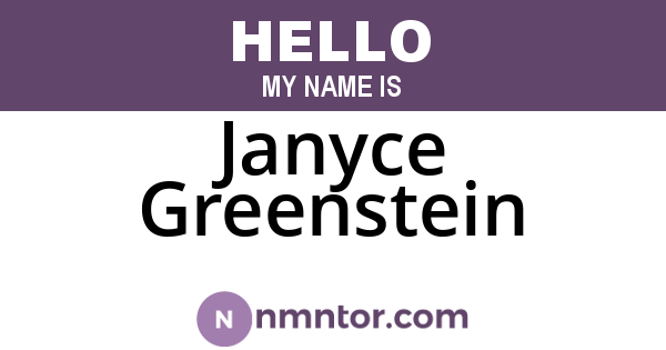 Janyce Greenstein