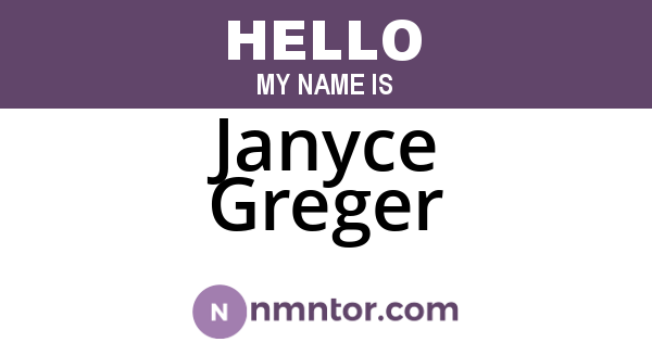 Janyce Greger
