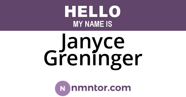 Janyce Greninger