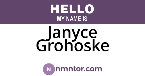 Janyce Grohoske