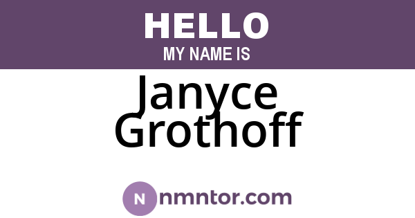 Janyce Grothoff