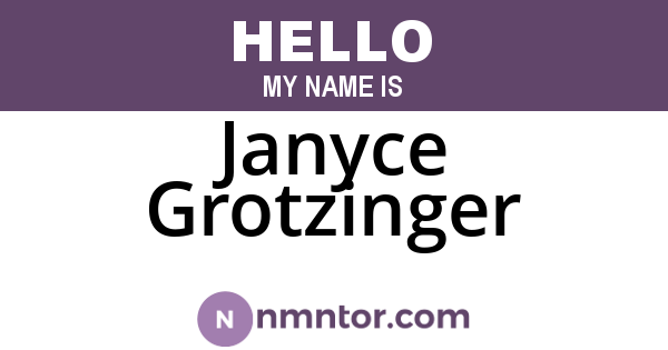 Janyce Grotzinger