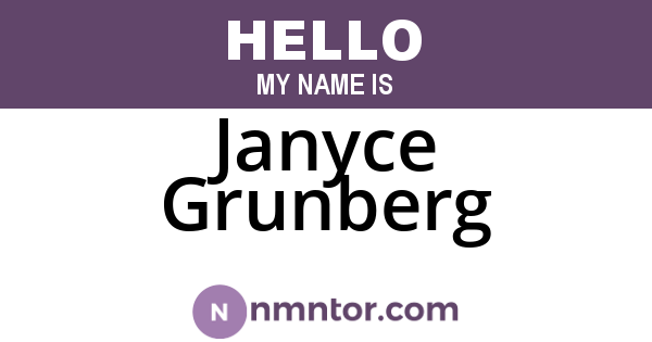 Janyce Grunberg