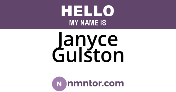 Janyce Gulston