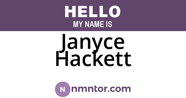 Janyce Hackett