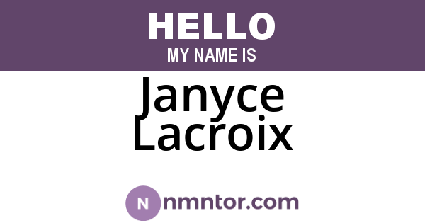 Janyce Lacroix
