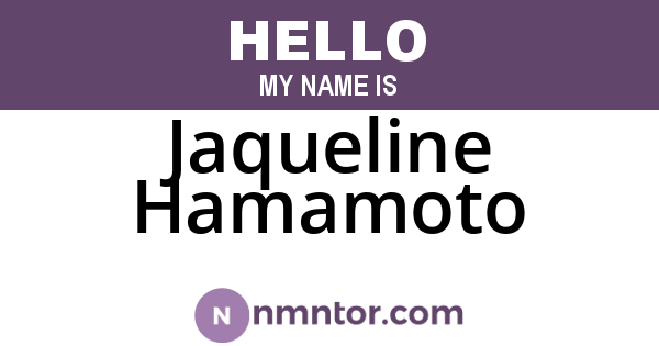 Jaqueline Hamamoto
