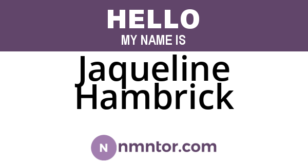 Jaqueline Hambrick
