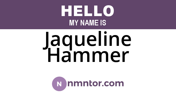 Jaqueline Hammer