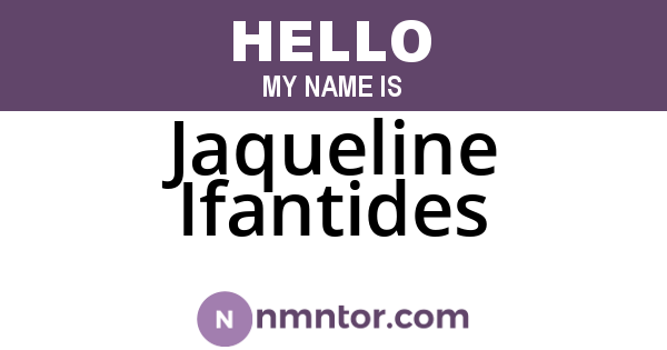 Jaqueline Ifantides