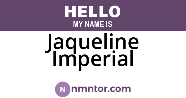Jaqueline Imperial