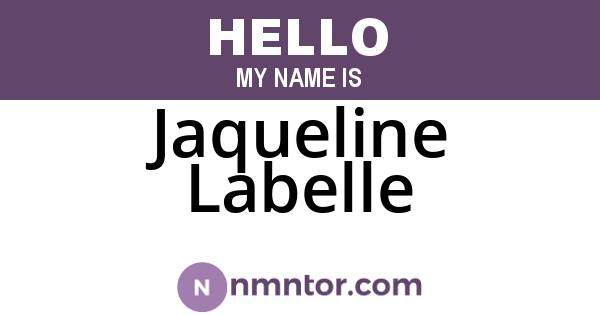 Jaqueline Labelle