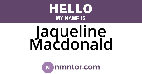 Jaqueline Macdonald