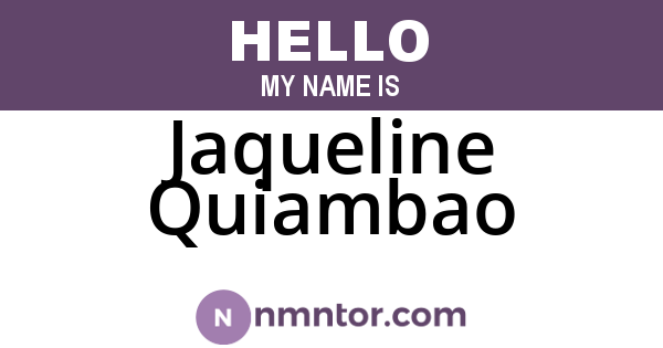 Jaqueline Quiambao