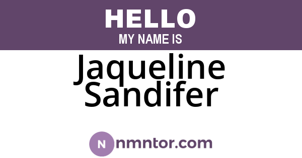 Jaqueline Sandifer