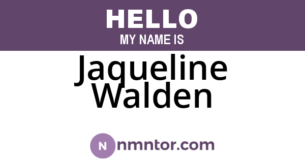 Jaqueline Walden