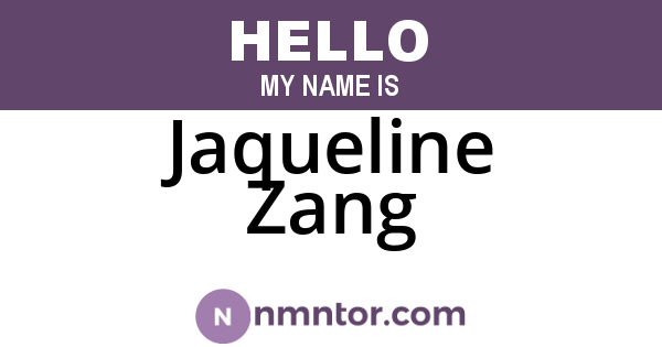 Jaqueline Zang