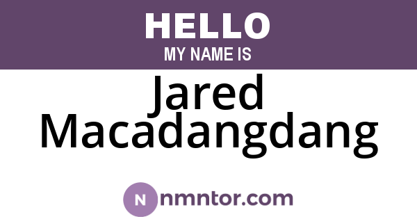 Jared Macadangdang