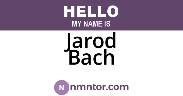 Jarod Bach