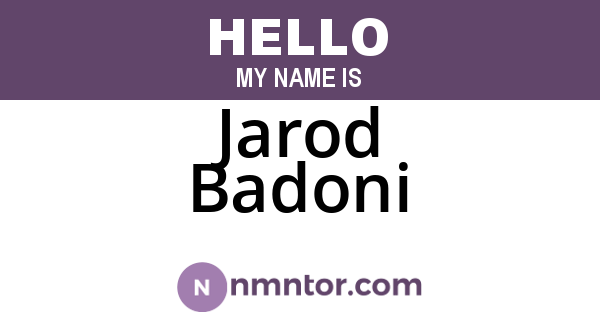 Jarod Badoni