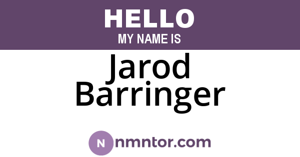 Jarod Barringer