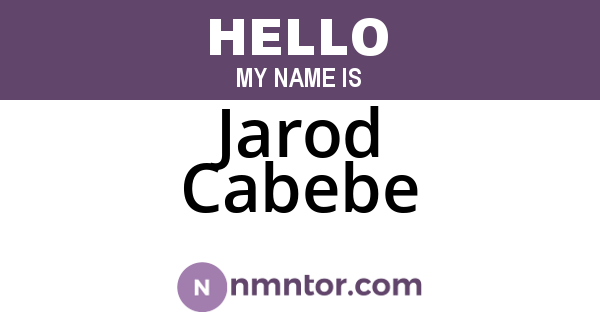 Jarod Cabebe