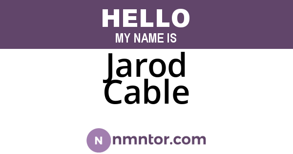 Jarod Cable