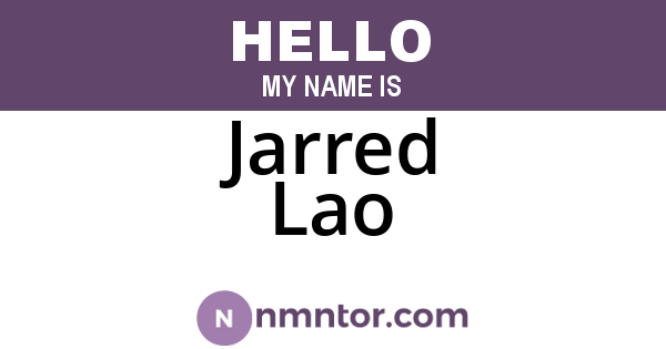 Jarred Lao