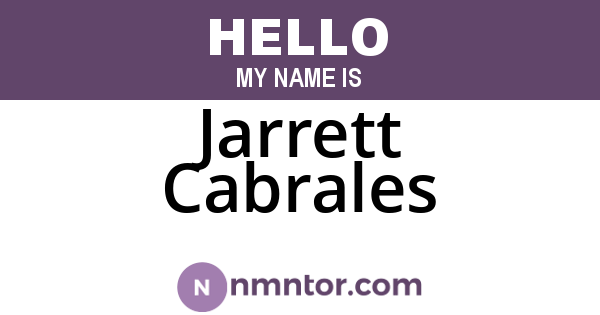 Jarrett Cabrales