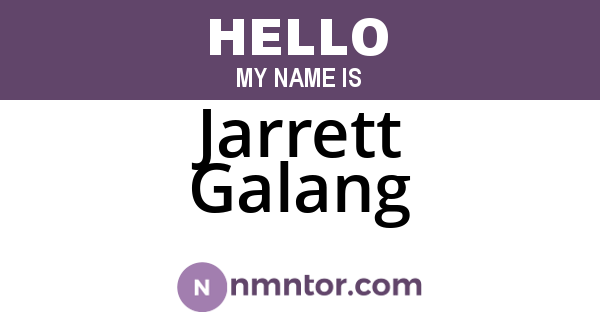 Jarrett Galang